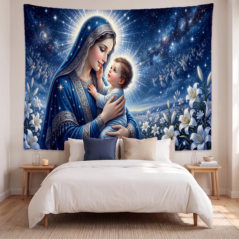 Dziewica Maryja (5) Artystyczny Gobelin Ścienny do Dekoracji Domu, Sypialni, Salonu Świetny Pomysł na Prezent