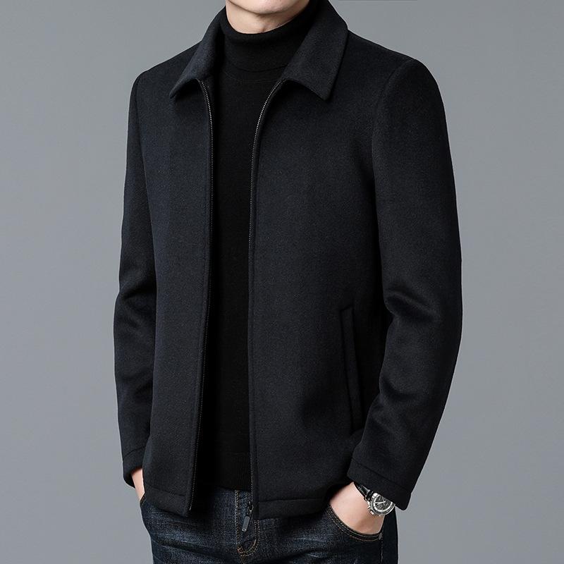 Men's Coat New Popular Autumn and Winter Middle-aged Dad Top Lapel Jacket Jacket
