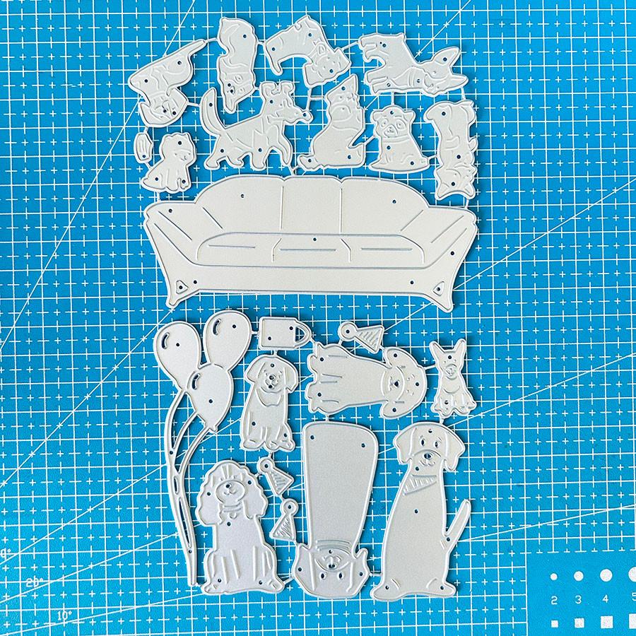 

2 шт./лот Вырубки для собак для изготовления открыток, Металлические вырубки для щенков, Металлическая форма для вырезания, Вырубки для скрапбукинга, Трафарет для тиснения с травлением для рукоделия dies серебряный