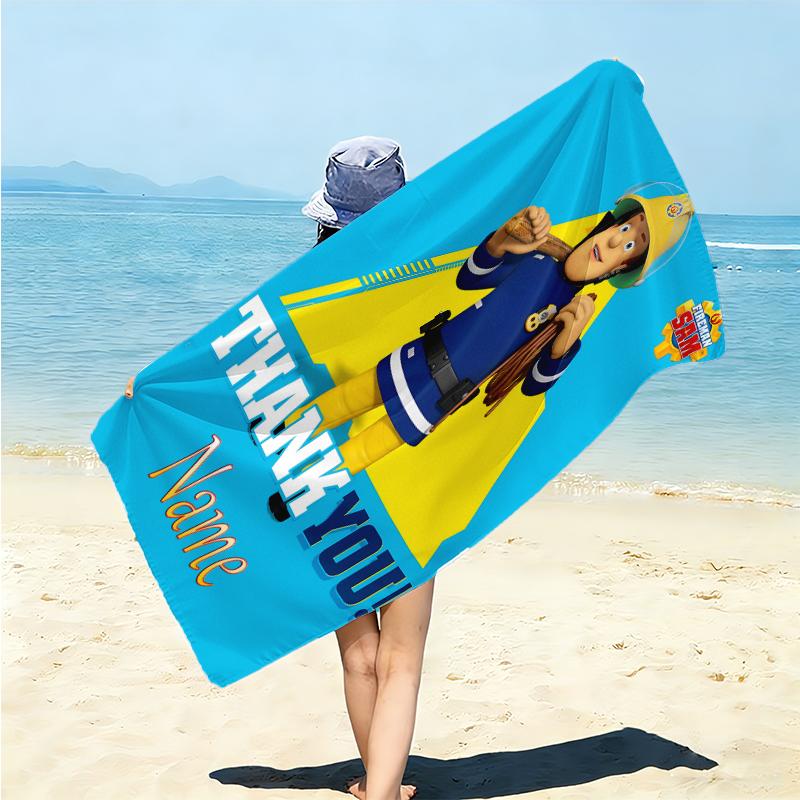 Personalized Fireman Sam's Lighthouse Adventure Beach Towel Microfiber Beach Towel Thin Absorbent for Beach Swimming Yoga Bath Sports. 0910188