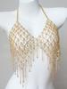 European And American Popular Bikini Rhinestone Chest Chain, Nightclub Women'S Fringed Ab Color Super Large Luxury Rhinestone Bra Body Chain