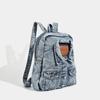 Washed Cowboy Large Capacity Backpack Fashion Retro Large Capacity Cowboy Shoulder Bag Commuter Bag