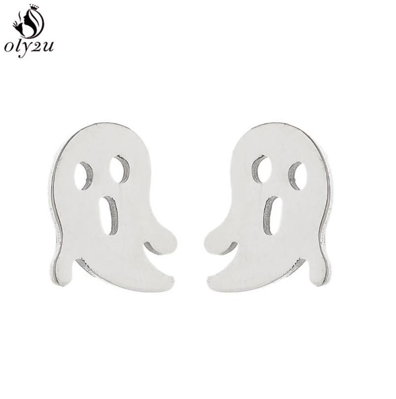 Funny Stainless Steel Gingerbread Man Earring Cartoon Ghost Ear Jewelry Girls Delicate Mermaid Fairy Earrings Gifts Accessories