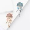 Sparkling Rhinestone Breast Pin Zinc Zinc Alloy Sea Life Pins New Jellyfish Brooches  Women