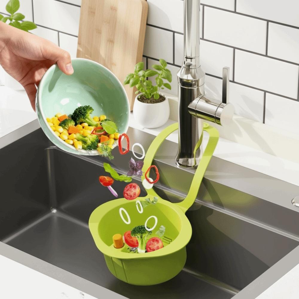 4PCS Hanging Food Scrap Filter Rack Removable Fruit Washing Basket Kitchen Garbage Filter  Bathroom