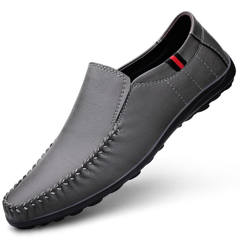 Fashion Casual Leather Mens Footwear Slip on Office Man Formal Shoes Wedding Party Men Dress Shoes Breath Driving Lazy Loafers Moccasins