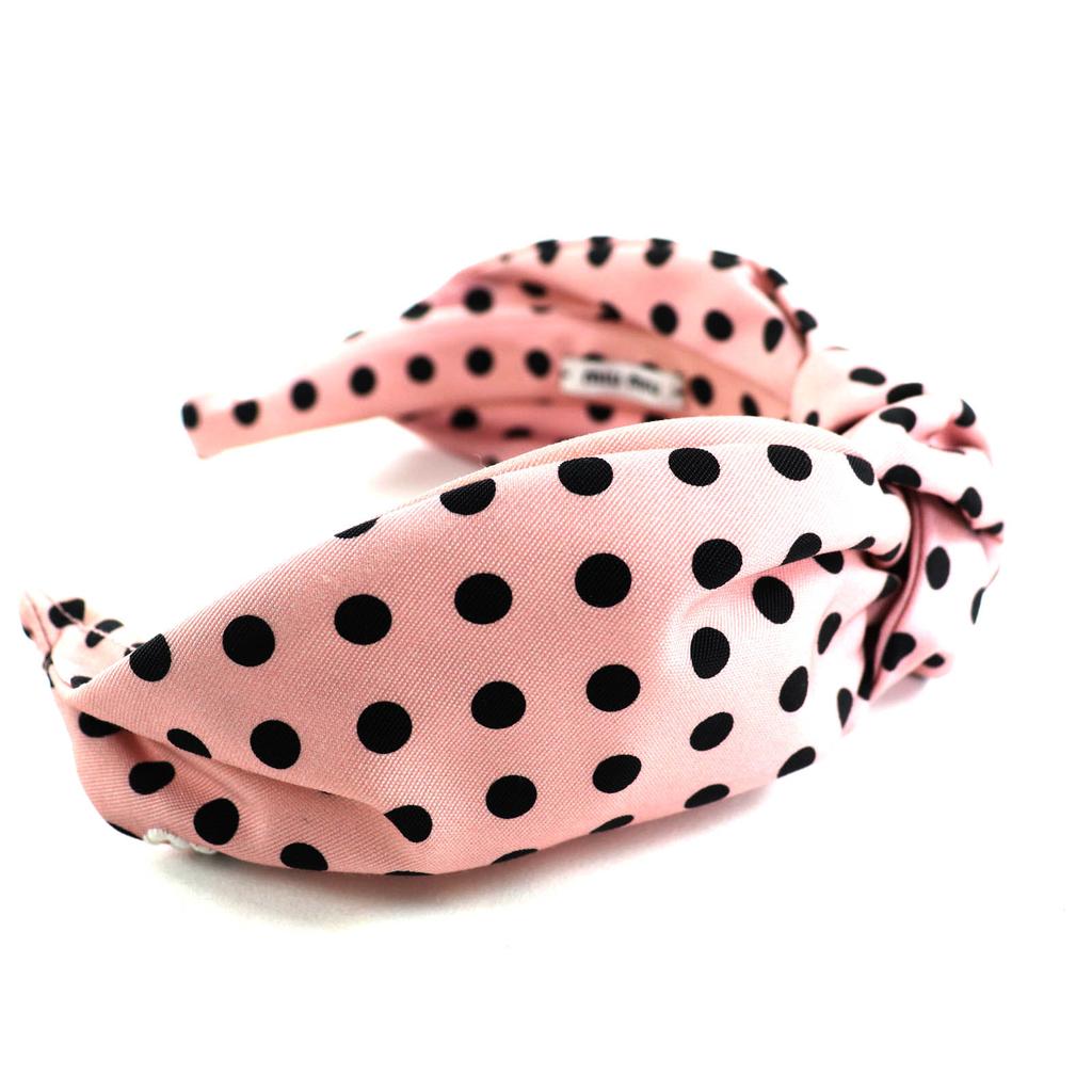 Excellent Miu Miu hair accessory Pink black Women 5IH032 Used