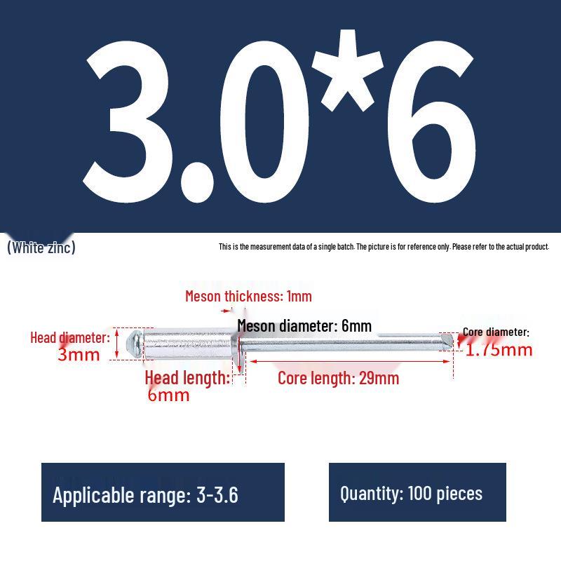 Stainless Steel Countersunk Flat Head Aluminum Open-End Pop Rivet for Decoration