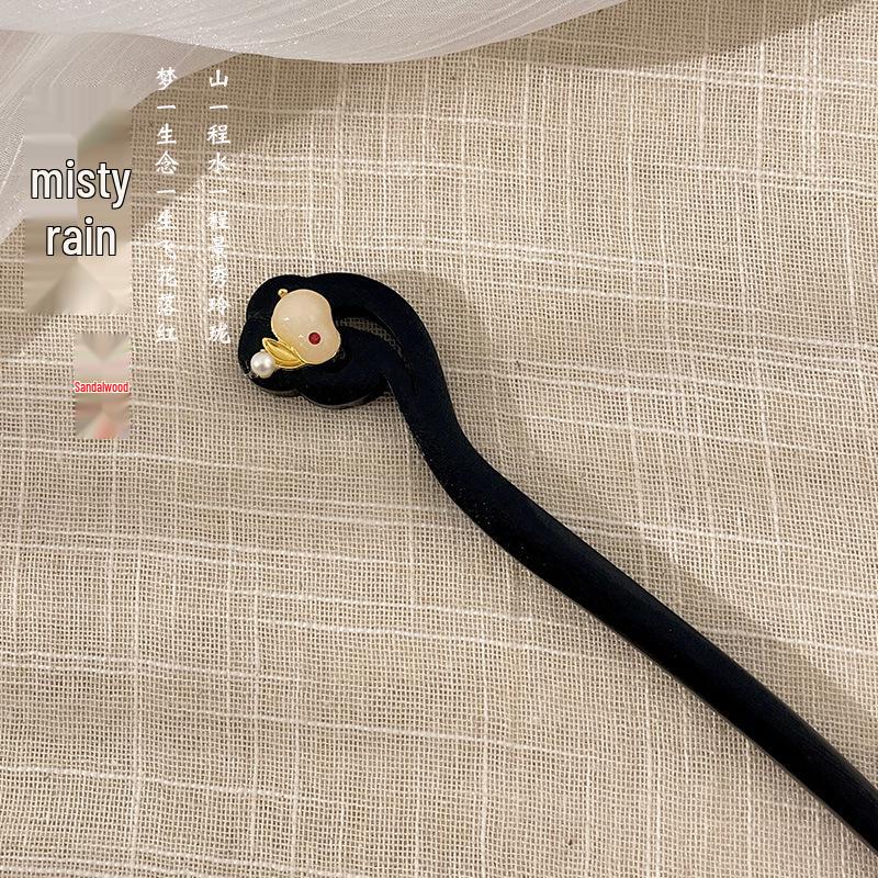 Elegant Retro Tassel Hairpin for Hanfu Updo - Women's Chinese Style Metal Hair Clip