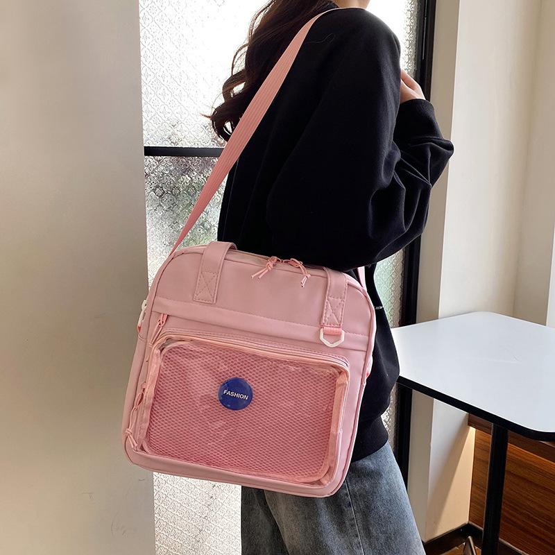 New Fashionable and Cute Bag Single Shoulder Transparent Messenger Bag Large Capacity Casual Women's Bag Student Women's Handbag