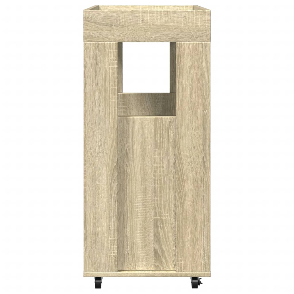 Bar Cart In Sonoma Oak Finish 60 X 39.5 X 89 Cm Engineered Wood