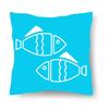 Kreativer Puderwolkenblauer Fisch Geometrischer Druck Muster Kissenbezug Heim Wohnzimmer Sofa Dekoration Kissen