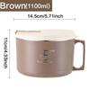 2 Styles Stainless Steel Instant Noodle Bowl with Lid Dormitory Student Drainable Large Capacity Food Grade Instant Noodle Bowl