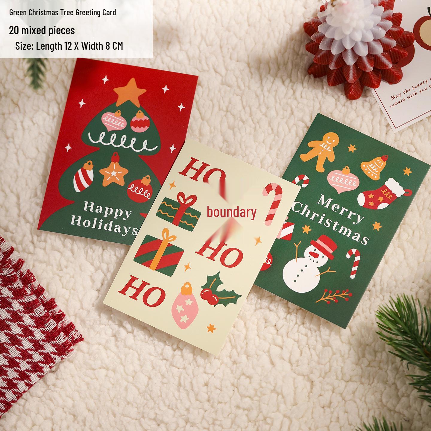 2025 Cute Christmas Cartoon Postcard: DIY Handwritten Message Gift Card