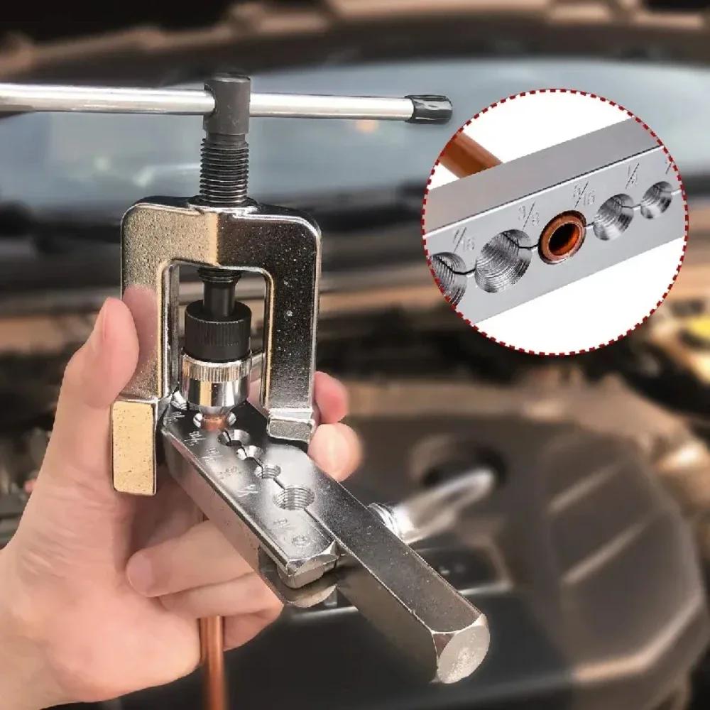 Copper Tube Expander 45 Degree Brake Pipe Flare Tool Kit with Adapters for Reaming Pipes