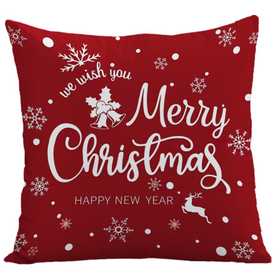 

Рождественская полиэстеровая наволочка с принтом - Наволочка для диванной подушки - Декор для гостиной 45*45cm (without pillow insert)
