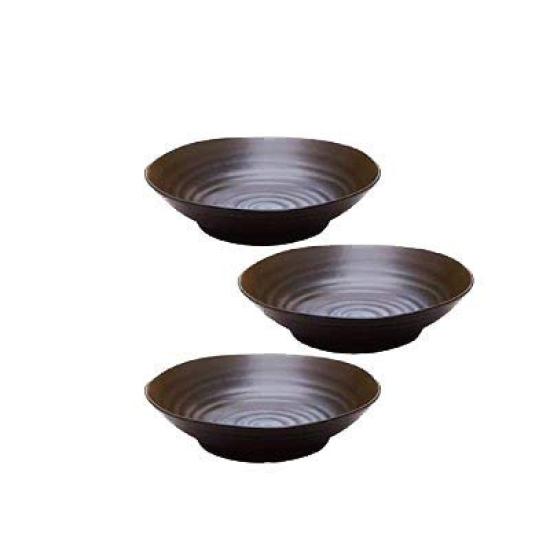 Tableware East (Black Matte) Pasta PlateCurry Plate Set of 3 Large Plate Japanese Tableware Black Tableware Black