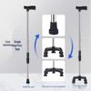 Four-Legged Telescopic Walking Cane - Lightweight, Anti-Slip Stainless Steel Crutch for Elderly
