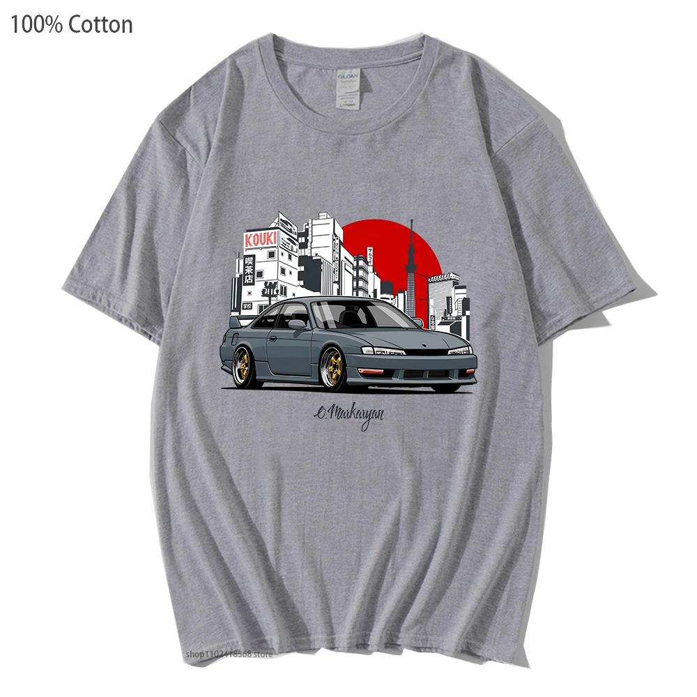 Anime Initial D JDM Automobile T-Shirts Racing Car Mazda RX7 Tshirts Men Tees Women Tops Fashion Streetwear Cotton T Shirt