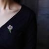 Exquisite Purple Lavender Brooch Women's Brooches Crystal Rhinestone Bouquet Pins Clothing Coat Jewelry Gift