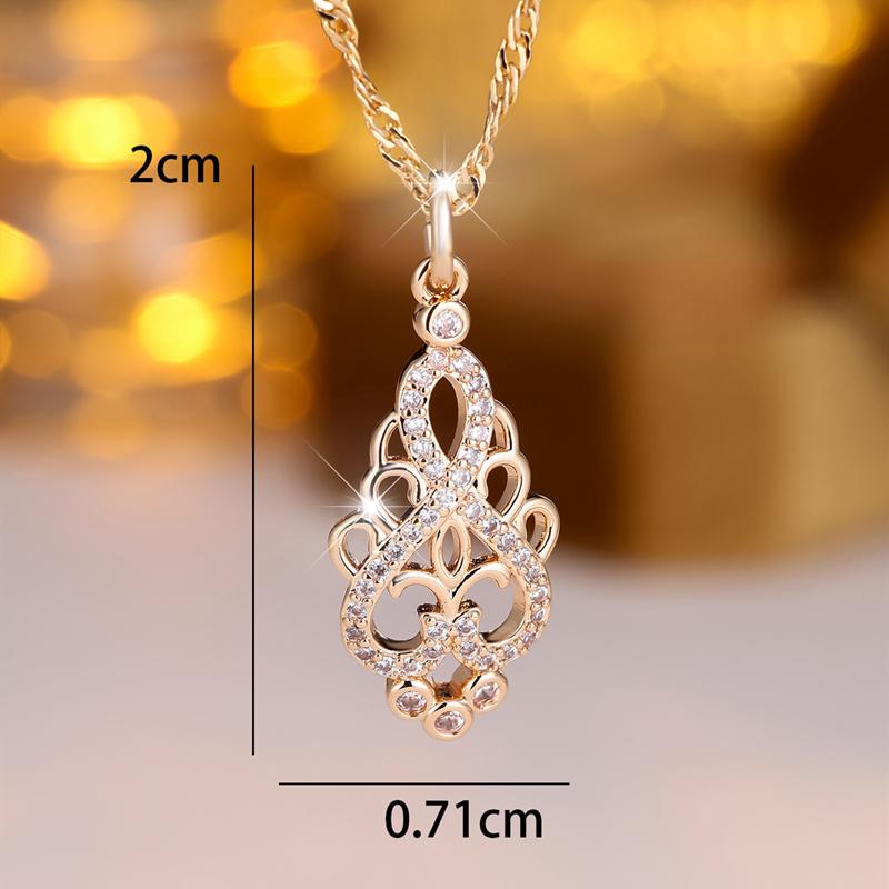 Collana con ciondolo a forma di fiore con zircone vintage per donna, collana etnica color oro, gioielli bohémien