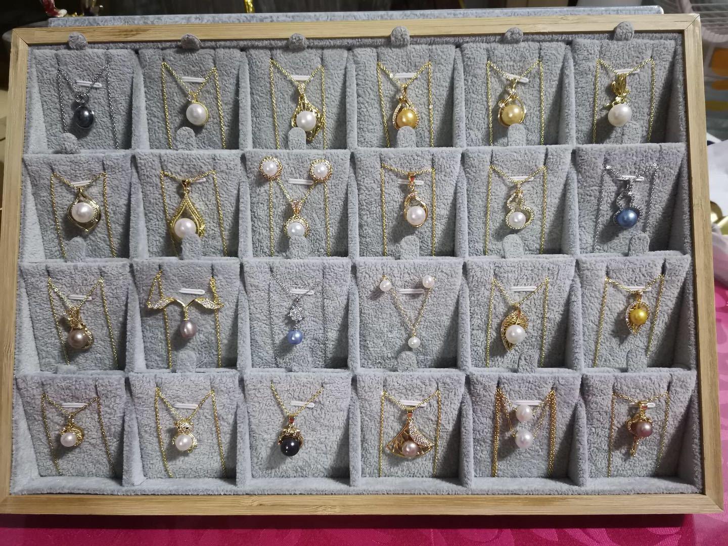 

Подставка для ювелирных изделий из бамбукового дерева для ожерелий и сережек