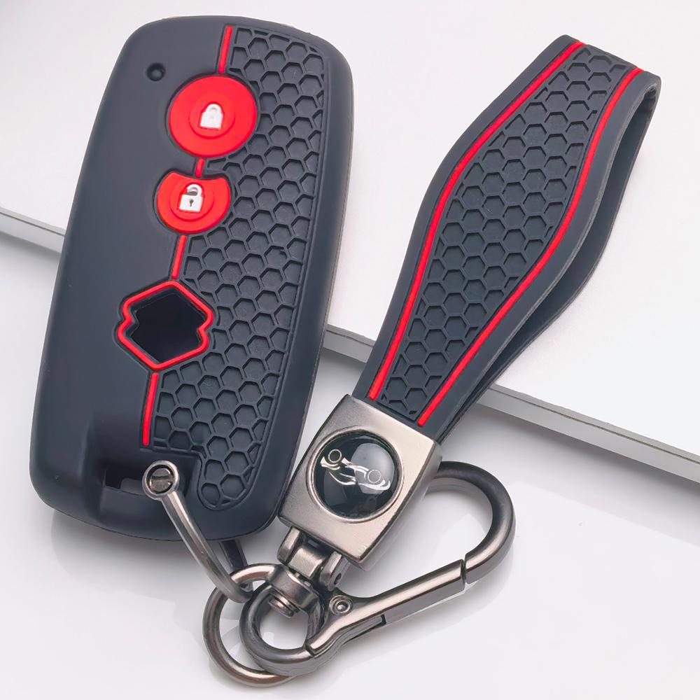Key Case Cover for Suzuki Swift SX4 Grand Vitara Jimny Wagon Alto Splash with Keychain Anti-Scratch Guard Shockproof Protection Soft Grip Texture