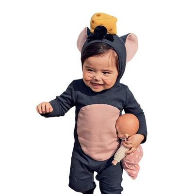 [Matreeglam] Halloween Cosplay Baby Clothes, Cute Mouse Long Sleeve Romper, Baby Pretend Coverall, Hooded Child Costume, Mouse Kigurumi, Cosplay