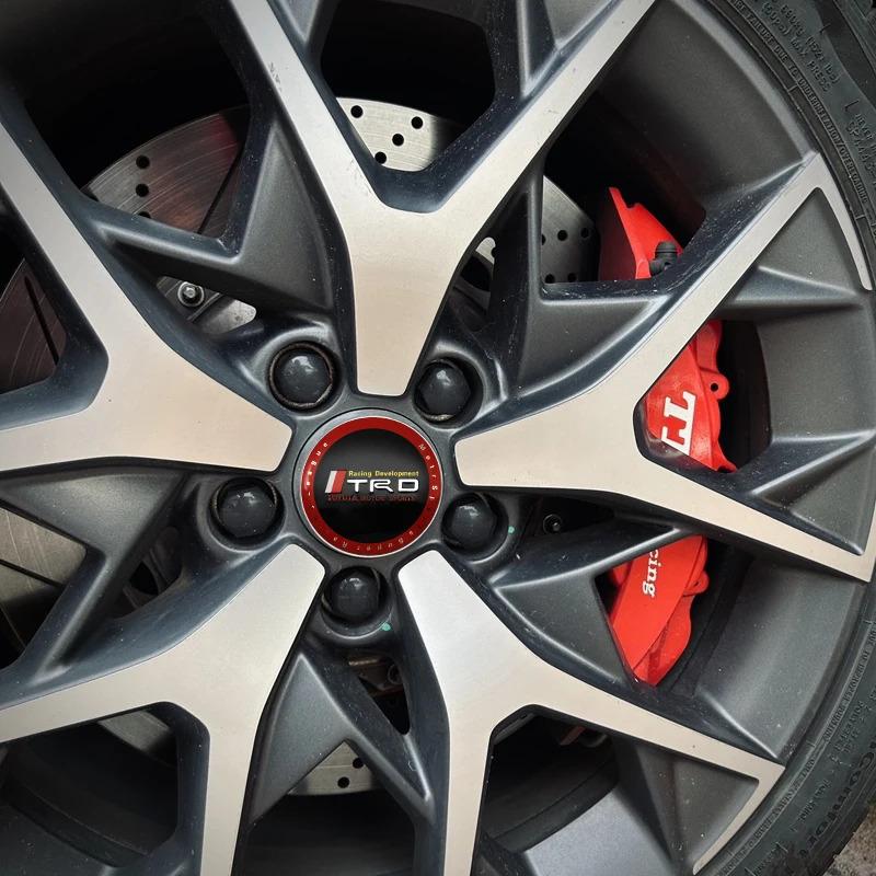 4Pcs 56mm 60mm Car Wheel Center Covers Tire Hub Caps Emblem Stickers For Toyota TRD GR SPORT Avensis Prius Rav4 Auris Yaris Aygo
