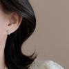 Pink Magic Wand Earrings Women's Light Luxury Simple Zircon Little Star Earrings Temperament Pentagram Scepter Earrings