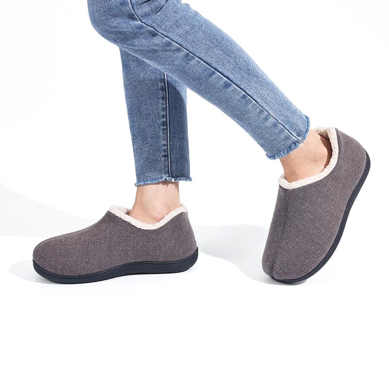 Fashion Shevalues Winter Indoor Cotton Shoes For Women Cozy Faux Plush Slippers For Home Classic Closed Warm Anti-skid Rubber Sole Shoes