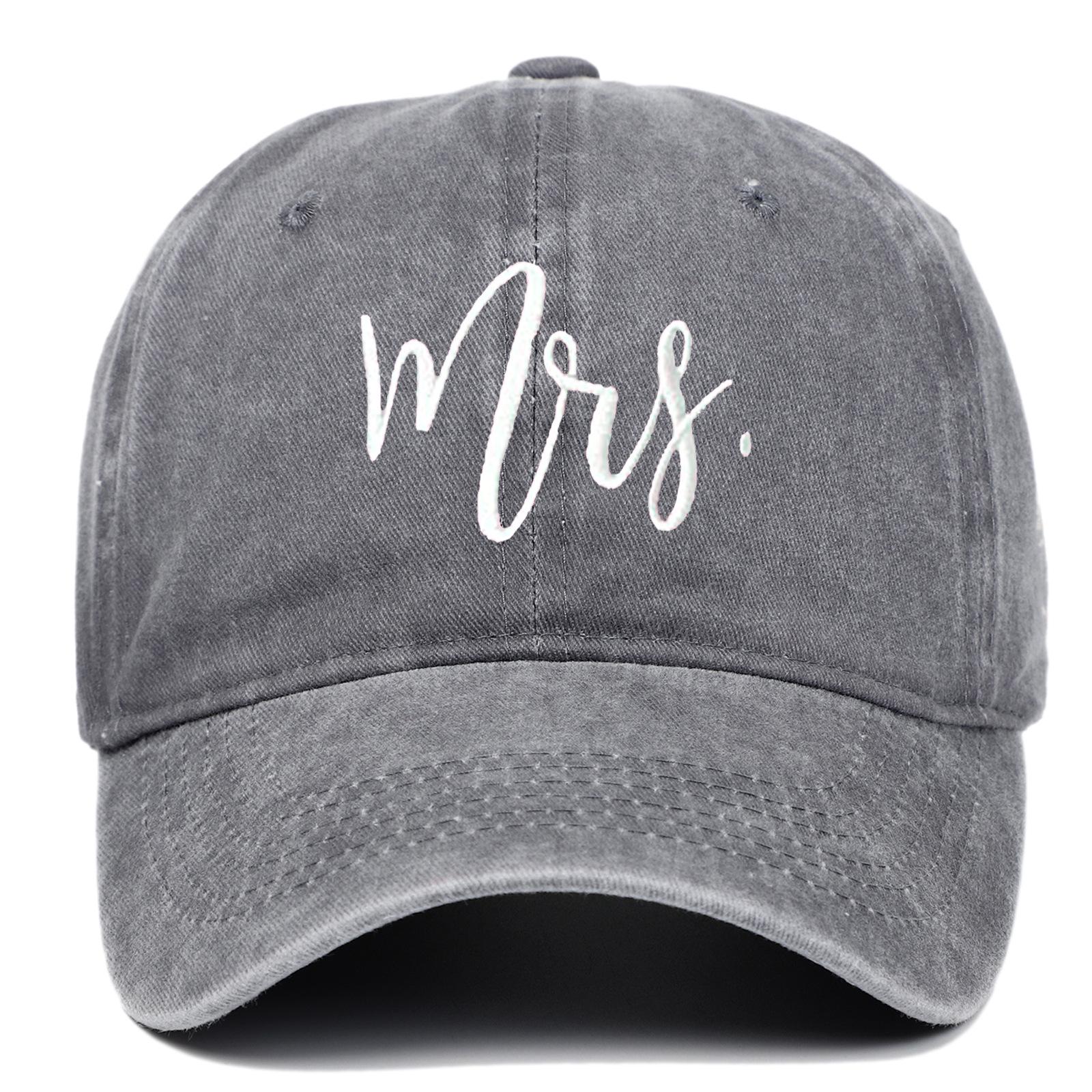 

2022 Ретро Потертая Вышитая Бейсболка Мистер и Миссис Adjustable