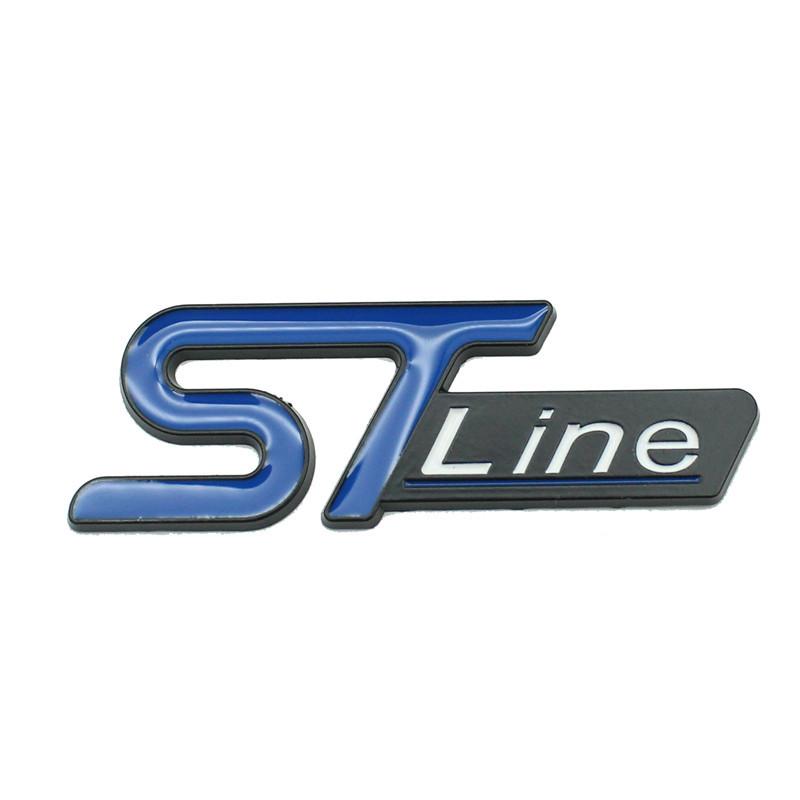 KFLV8 2pcs 3D ST-Line Metal Automotive Stickers for the Middle Grill Rear and Fender, Applicable To Ford Car Serials