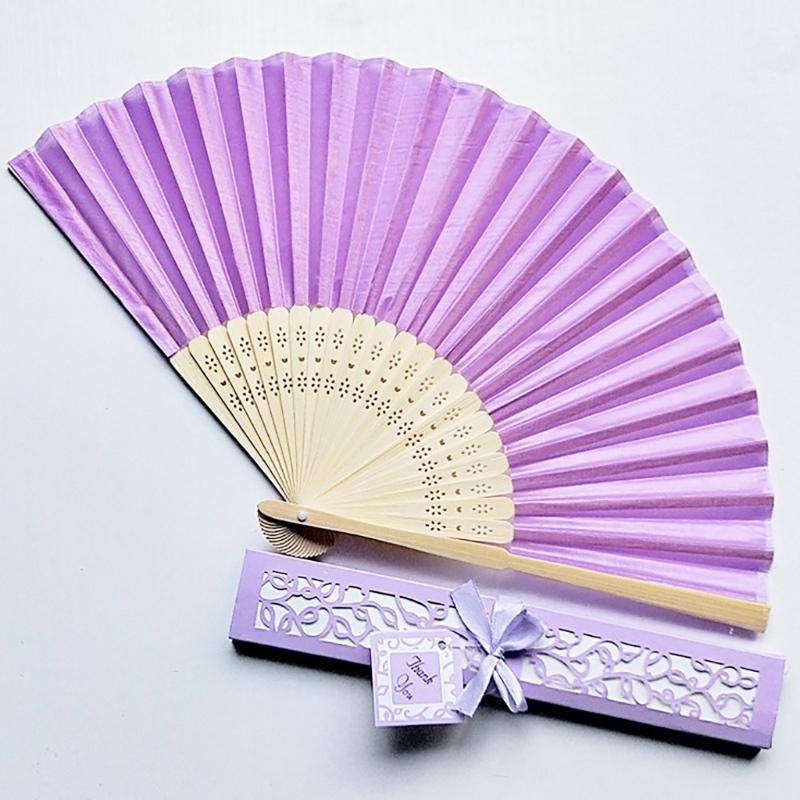 Delicate Packaging Organizers Silk Bamboo Fan Beach Outings Children Girl Boys