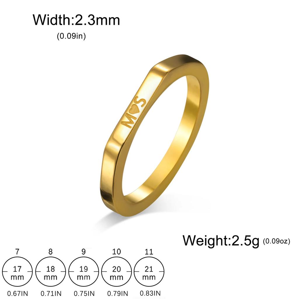 Teamer Name Date Engraved Rings for Men Women Stainless Steel Couple Personalized Signet Ring Custom Jewelry Wedding Gift