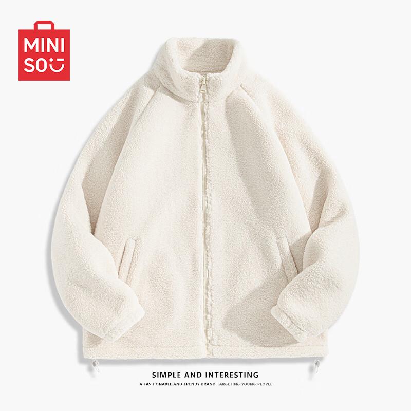 

MINISO Men s Fleece-Lined Stand Collar Winter Jacket 3XL