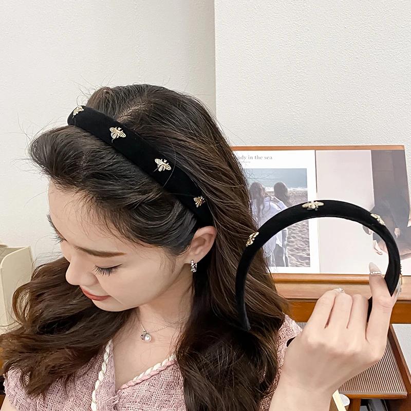 1PC Retro Hair Hoop Temperament Bee Wide Hair Hoop Hairbands for Women French Versatile Fashion Headband Girl Hair Accessories