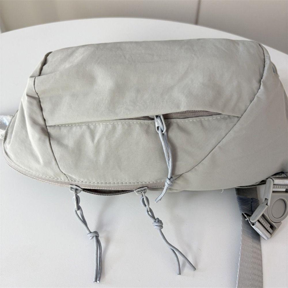 Large Capacity Sports Crossbody Bag Solid Color Outdoor Chest Bag Nylon Shoulder Bag  Hiking