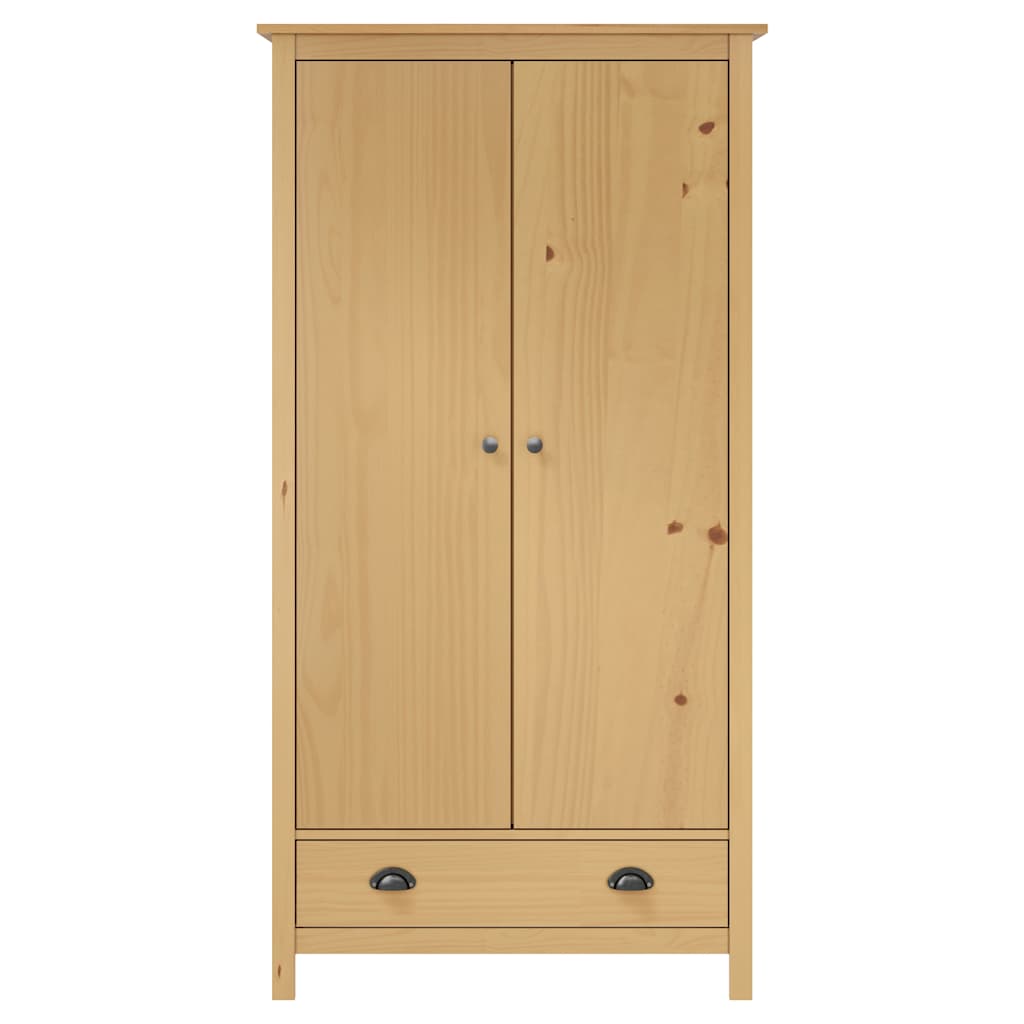 Hill 2 Door Wardrobe 89 x 50 x 170 cm Solid Pine Wood