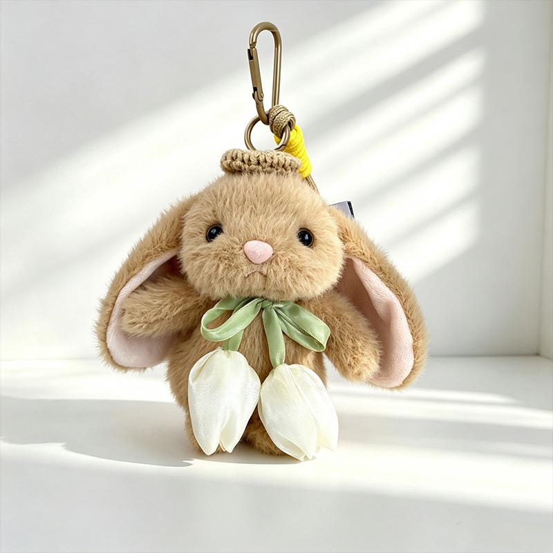 Stuffed Animals Cute Cartoon Rabbit Keychain Toy Girl Bag Car Keychain Mobile Phone Pendant Jewelry Gift