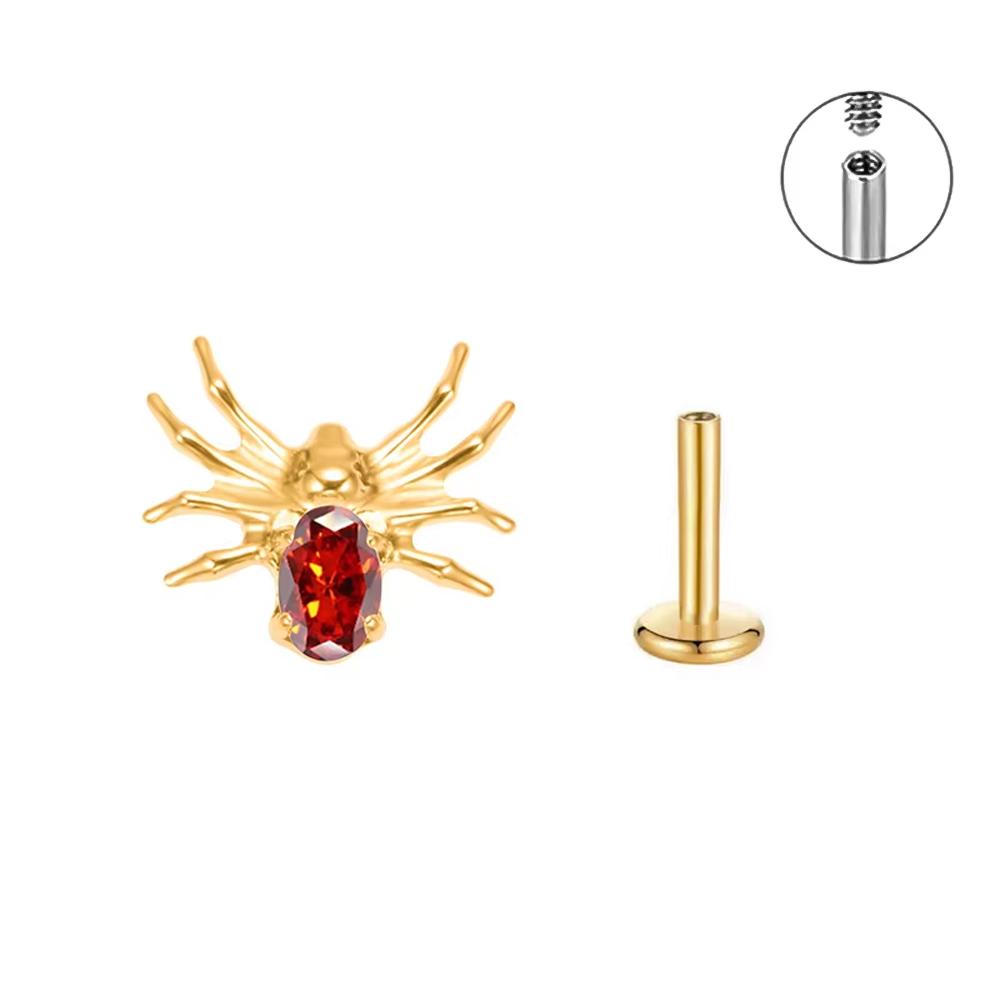 PUTITUP Official F136 High-Quality Titanium Alloy Zirconia Stud Earring Set Fashion Ear Cartilage Lip Stud Body Piercing Jewelry