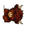 652F Funny Peeping Highlands Cow Window Decorations,Christmas Ornament for Shelf