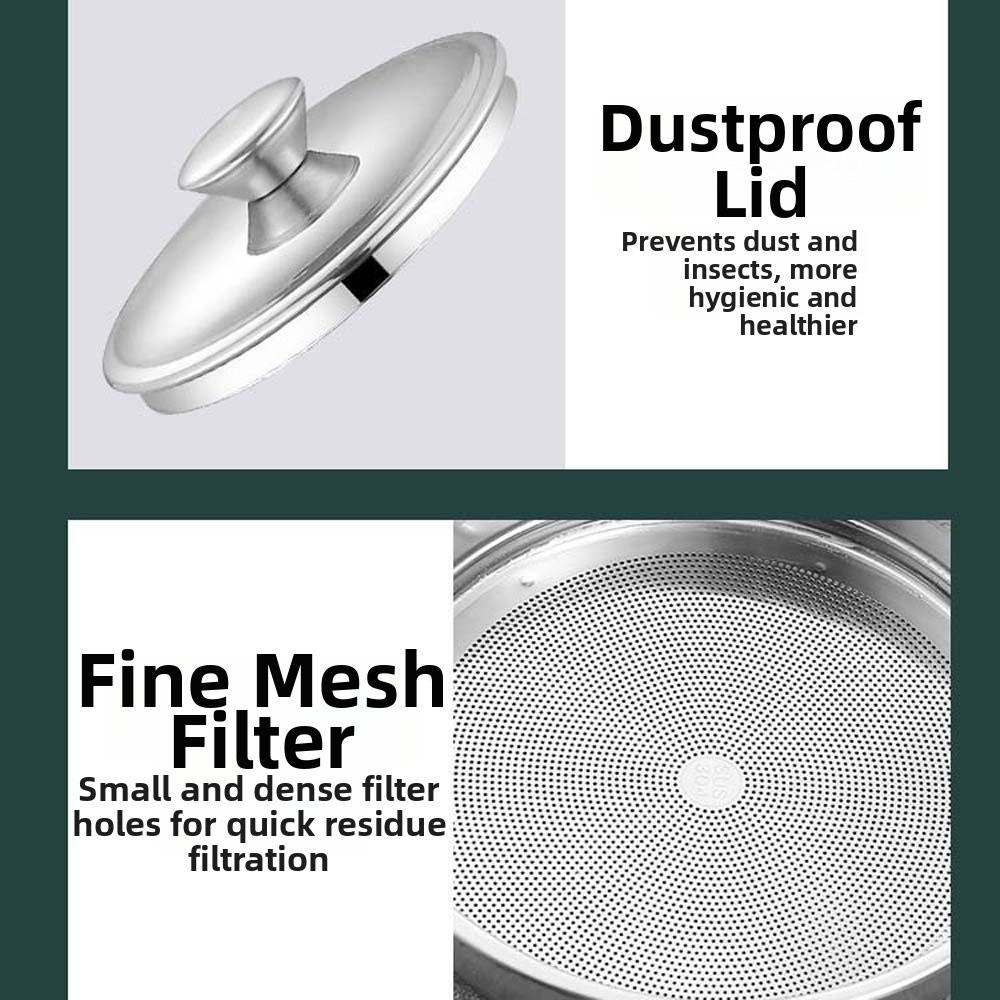 304 Stainless Steel Stainless Steel Oil Pot 1.4L/1.8L Oil Filter Pot Kitchen Supplies