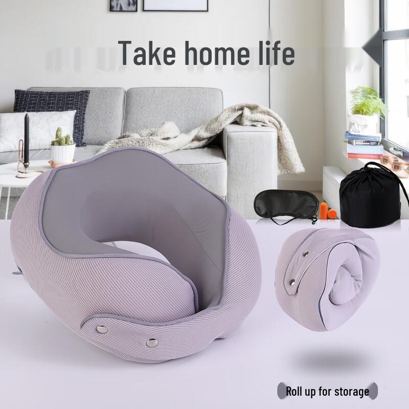 Magnetic Buckle Memory Foam U-Shaped Pillow