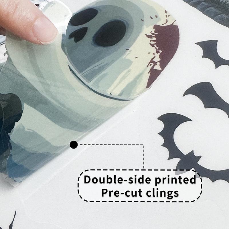 Halloween Decorations Horror Bat Ghost Static Stickers Creative Pumpkin Death Glass Stickers