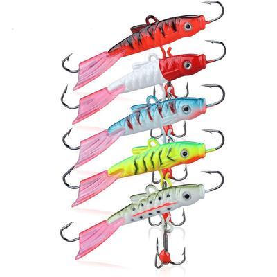 SOUGAYILANG Fishing Hard Lures Ice Jigs Treble Hooks Artificial Winter Baits Umpan Pancing