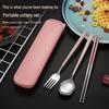 Korean Style Portable Stainless Steel Chopsticks & Spoon Set with Storage Box for Students, Office Workers, and Travel