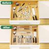NIUBEE Expandable Kitchen Drawer Organizer for Flatware and Utensils,Clear Acrylic Adjustable Silverware Tray for Drawer,Office,Bathroom Supplies-9
