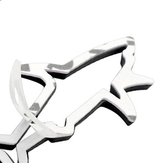 Zinc Alloy Shark Car Sticker 3D Hollow Out Animal Decal for Vehicle Side Creative Badge for Motorcycle Electric Vehicles