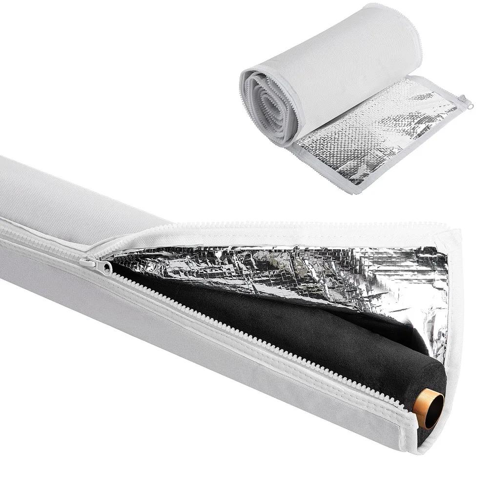 3-Layer HVAC Copper Pipe Insulation Cover 72x10.2 In 600D Oxford AC Pipe Insulation Covers Durable Weatherproof